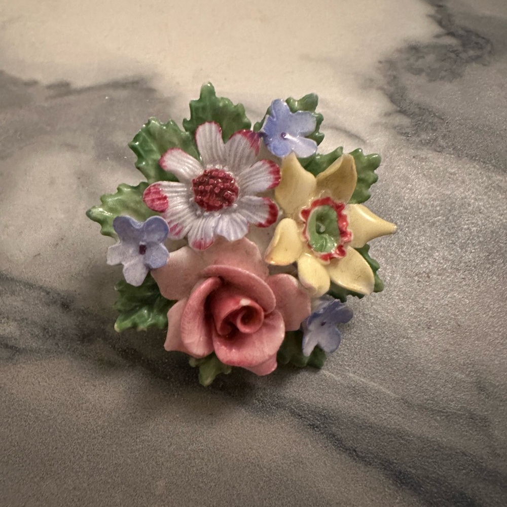 Royal Adderley Bone China Floral Brooch